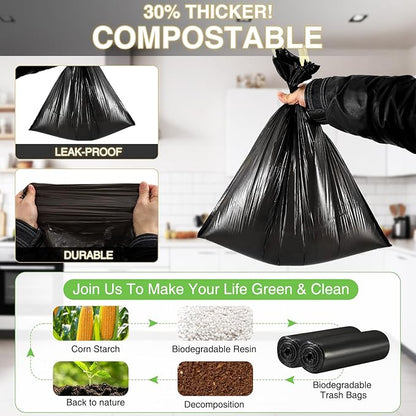 Small Bathroom Trash Can with Lid Soft Close, 1.8 Gallon Stainless Steel Garbage Can with Removable Inner Bucket,75Count Trash Bags, Slim Step Pedal Trash Bins