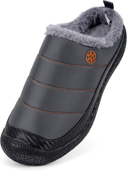Womens Mens House Slippers Slip on Snow Winter Warm Fully Fur Lined Slippers Indoor Outdoor Shoes