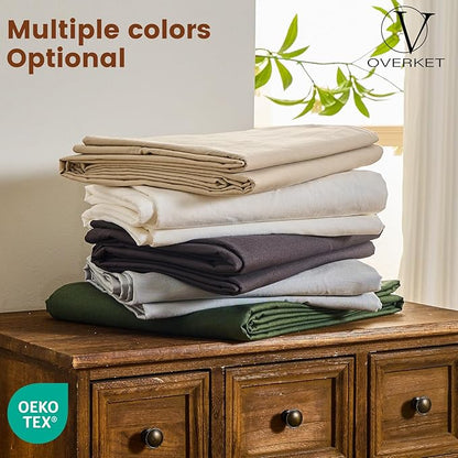 100% Linen Sheets King Size,Breathable & Durable 4-Piece Bed Flax Sheet Set,Soft All-Season Bedding for Hot Sleepers 16" Deep Pocket Oeko-TEX Certified,（King, Dark Grey）