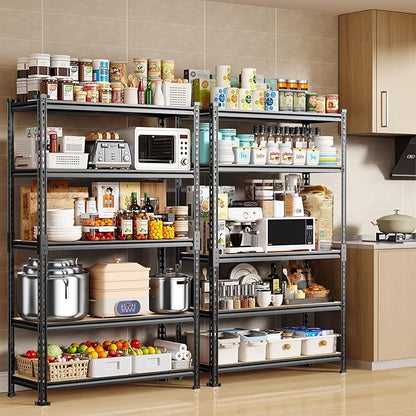 TigerParty 2050LBS Heavy Duty Garage Shelving, 5-Tier Adjustable Storage Shelves, Metal Shelving Unit and Storage Rack for Pantry, Basement, Warehouse, 72" H x 36" W x 16" D, MDF Borad
