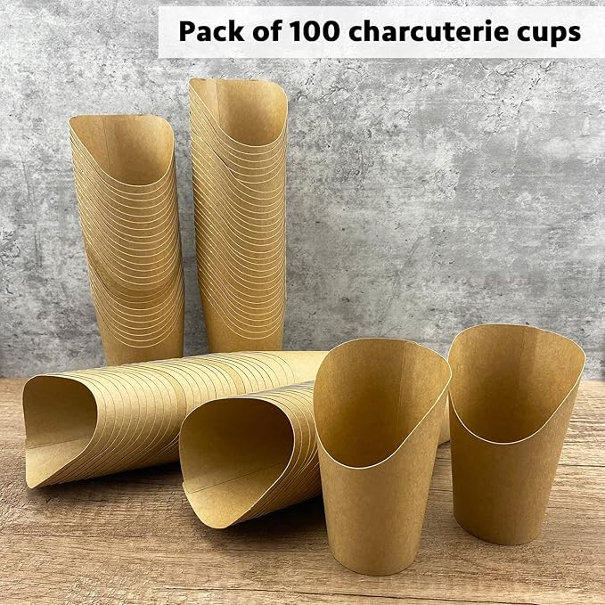 CAMKYDE 100 Pcs French Fries Holder, 12oz Disposable Paper French Fry Cups Charcuterie Cups for all Occasions (12oz)