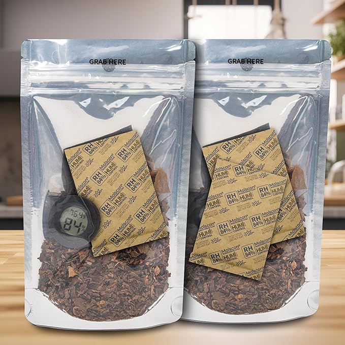 84% Two-Way Humidity Control Packs for Storing 1 lb – Size 60 – 50 Pack – Seasoning Packets Moisture Control Packets Individually Wrapped, Humidifier Packs for Season Wood Humidifier Boxes