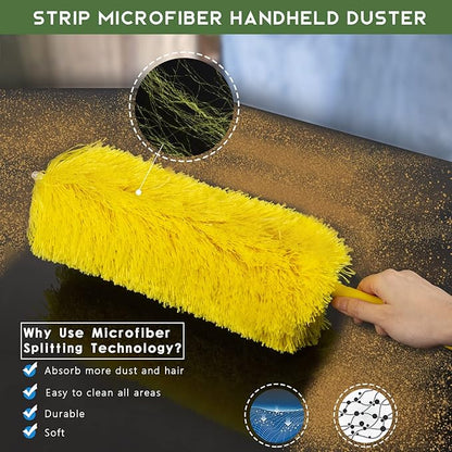 17 Foot High Reach Duster Kit with 2-to-9 Foot Extension Pole, Newliton 3-in-1 High Ceiling Chenille Duster, Microfiber Duster, Cobweb Duster, Indoor & Outdoor Extendable Bendable Duster Cleaning Set