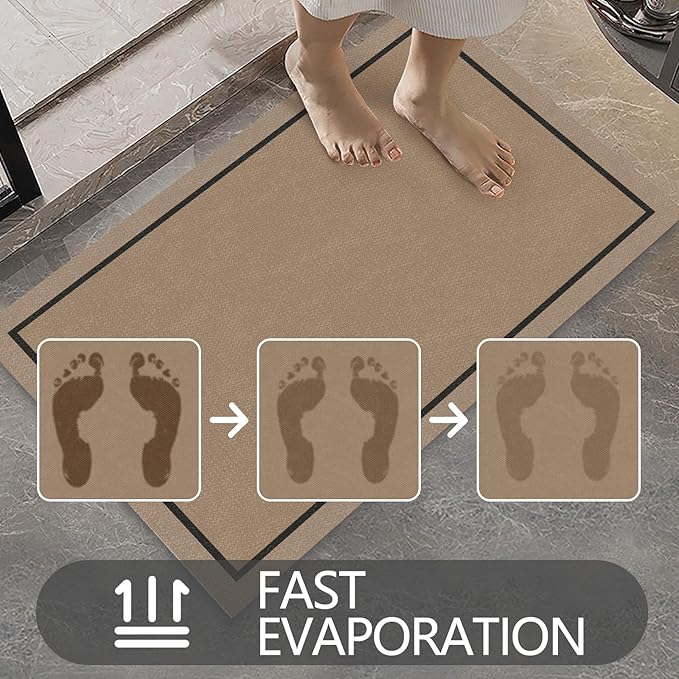 Ultra Thin Door Mat Indoor Entrance, 1/10 in Thin Door Mats for Inside Entry, Non-Slip Rubber Backing Washable Doormat, Fade Resistant, Absorbent, Low Profile Dirt Trapper, 35"X24",Orange