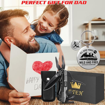 Gifts for Men Him Dad Boyfriend,Multitool Pocket Knife for Men,Anniversary Christmas Gifts for Birthday,Hiking Camping Knife with Screwdrivers Pliers Bottle Opener