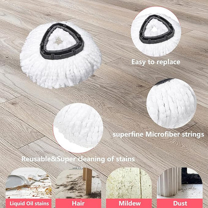 Mop Replacement Heads 6 Pcs & 2 Scrub Brushes Combo for Ocedar Easywring 1-Tank System,Microfiber Spin Mop Replacement Head,Machine Washable for Bathroom,Kitchen,Tub and Tile Cleaning