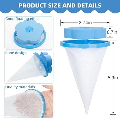 Pet Hair Remover for Laundry,Lint Catcher for Laundry,Washing Machine Floating Lint Mesh Bag,Reusable Household Hair Filter Washer Lint Trap Net Pouch 4 Pieces