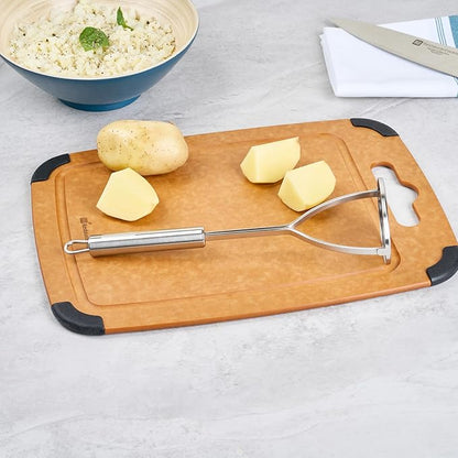 Restaurantware-German Standard Round-Faced Mashers With Ergonomic Handle, 24 Heavy-Duty Potato Mashers - Dishwashable, Durable, Stainless Steel Food Mashing Tool, For Avocado, Beans, Sweet Potatoes