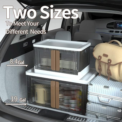 Storage Cabinet - Room Organizer, Plastic Shelves Organizer, Storage Bins with Lids, Collapsible Outdoor Storage Box, 19 Gal Office Organization, Stackable Bookshelf, 4 Pack Cube Storage Organizer