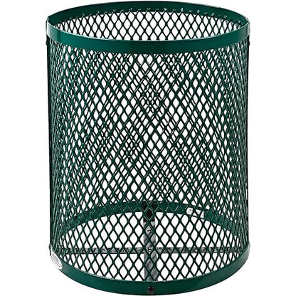 Global Industrial 36 Gallon Outdoor Steel Trash Can with Dome Lid, Plastic Liner and Anchor Kit Included, 23-1/2" Diameter x 40" H, Powder Coat Finish, Unassembled, Green