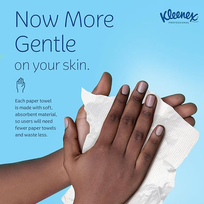 Kleenex Professional Universal Multifold Paper Towels, Bulk (01890), Absorbency Pockets, 9.2" x 9.4" Towel, White (150 Sheets/Pack, 16 Packs/Case, 2,400 Sheet Total)