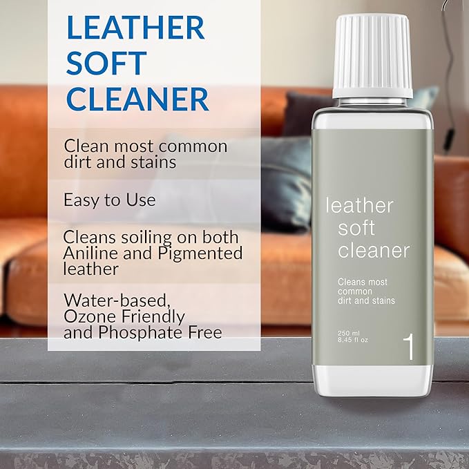 Leather Master Leather Care Kit | Leather Cleaner and Conditioner Kit | Cleans & Restores Car Seats, Furniture, Purses, Jackets | Includes Leather Cleaner, Leather Conditioner, Sponge & Wipes