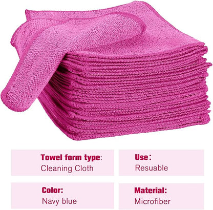 Tanlade Microfiber Cleaning Cloth 6"x6" Cleaning Rags Reasonable Kitchen Towels Microfiber Towels Cars Wash Dry Erase Cloth (Pink,30 Pcs)