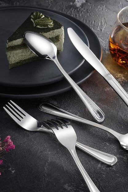 New Star Foodservice 58543 Bead Pattern, 8/0 Teaspoon, 6.3-Inch Set of 12