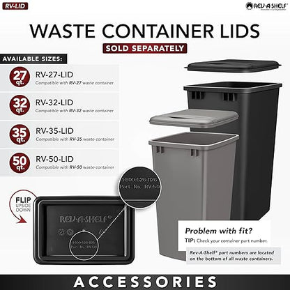 Rev-A-Shelf 53WC-1527SCDM-213 Double 27 Quart Pull-Out, Orion Gray