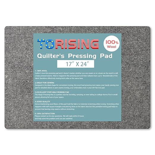 Wool Pressing Mat for Quilting 17”x24” - 100% Wool Heat Press Pad for Quilters Ironing
