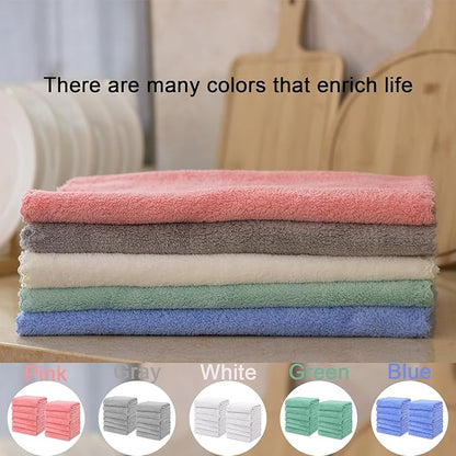 kimteny Kitchen Cloth Dish Towels, 13x28 Inches Premium Dishcloths, Super Absorbent Coral Velvet Microfiber Cleaning Cloths, Fast Drying Rags for Washing Dishes (13x28-8 Pack, Grey)