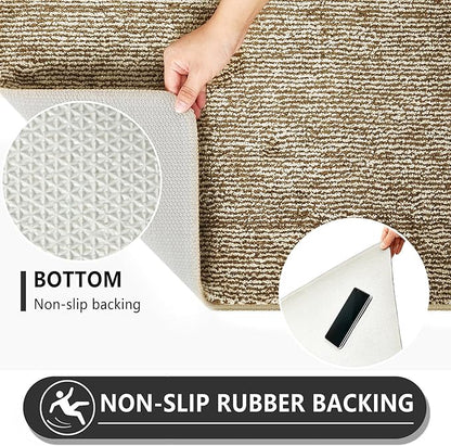 REFETONE Indoor Doormat, Front Door Mat 36"x59" Absorbent Rubber Backing Non Slip Back Door Mats, Washable Low-Profile Inside Floor Mat Door Rugs for Entryway, Resist Dirt Mud Mat for Dogs, Coffee
