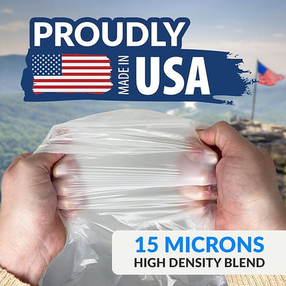 Reli. Premium 50 Gallon Trash Bags | 200 Count | Made in USA | Heavy Duty | Bulk | SuperValue | Clear Multi-Use Garbage Bags
