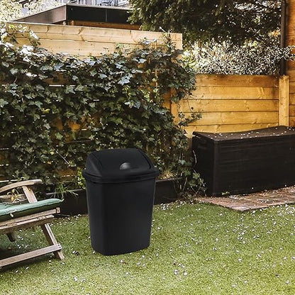 4-Pack 6 Gollons Garbage Bin with Lid, Black Swing Top Trash Can