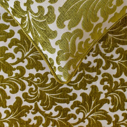 The HomeCentric King/Queen/Twin Chartreuse Decorative Twin 53"x18" Bed Runner Without Pillow Cover, Velvet, Floral Pattern Bed Scarf on Velvet Fabric - Enchanted Chartreuse