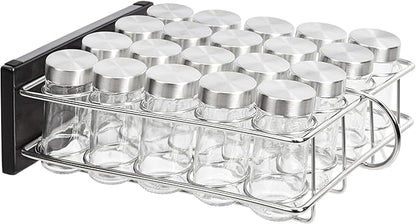 Amazon Basics 20 Jars Spice Organizer Rack, Silver