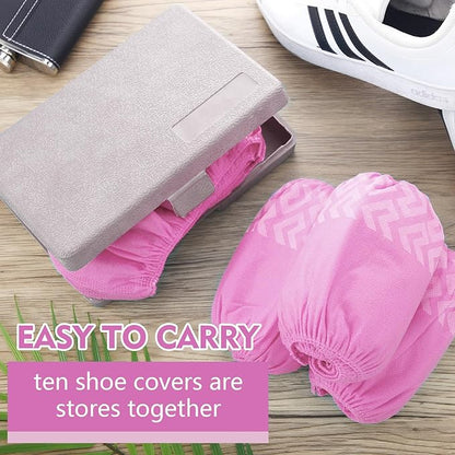 Zhanmai 300 Pack Disposable Shoe Covers Non Slip Disposable Large Foot Booties Shoe Covers for Indoors Contractors Floor and Carpet Protectors, One Size Fits Most(Pink)
