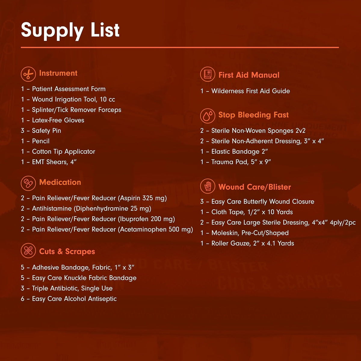 Adventure Medical Kits Sportsman Series Medical Kit - 200 - First Aid Kit for Camping, Hiking, Hunting & More - For 4 People for 4 Days - Includes Bandages, Medicine, Guide Book & More