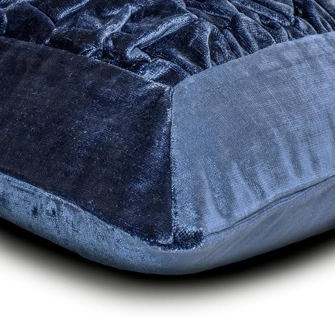 The HomeCentric Blue Bed Runner for King/Queen/Twin Velvet Decorative Bed Scarf 53"x18" Bed Runner Without Pillow Cover, Solid Bed Scarf Bedroom Décor Accent - Sapphire Knots