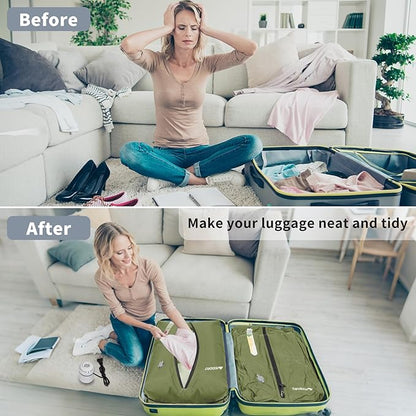 Vacuum Bag for Travel, Professional IPX8 Waterproof Reusable Vacuum Compression Bags for Travel Suitcases, Durable Space Saver Bag(2 PACK,With Pump)