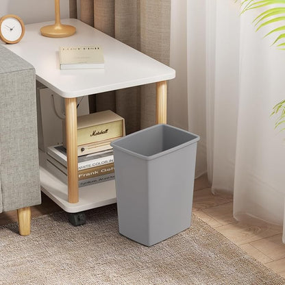 35 Quart Plastic Trash Can, Under Canbinet Waste Bin, 9-Gallons Slim Trash Can for Kitchen Bedroom Office Bathroom Under Sink Grey (2-Pack)