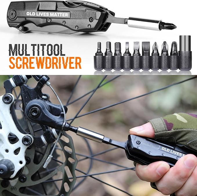 Old Lives Matter Multitool Knife - Funny Retirement Gifts for Men 2024 - Gag Birthday Gifts for Dad,Grandpa,Old Man,Coworkers,Friend,Teacher,Best Retirement Gifts,Stocking Stuffers for Men