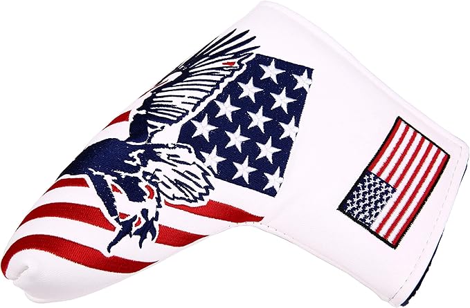 USA Flag and Eagle Golf Driver/Fairway Wood/Hybrid/Iron/Mallet Putter/Blade Putter Head Cover