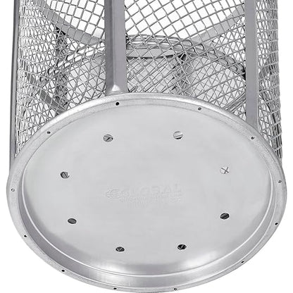 Global Industrial 48 Gallon Outdoor Metal Trash Container, Galvanized