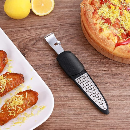 Pisol Zester, Lemon Citrus Orange Zester and Grater Tool, Cheese Grater & Vegetable Grater for Lime, Garlic, Ginger, Chocolate, Fruits, Dishwasher Safe