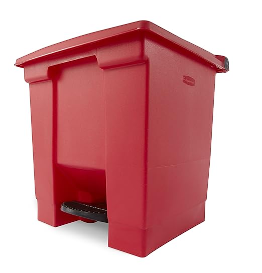 Rubbermaid Commercial Products Legacy Step-On Trash/Garbage Can/Bin, 8 Gallon, Red, for Doctor's Office/Hospitals/Healthcare