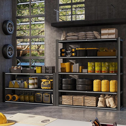 48" W Metal Garage Shelving 5 Tier Storage Shelves Heavy Duty 3030LBS Adjustable Shelf Unit Garage Shelving for Warehouse, Industrial, Basement, 72" H x 48" W x 24" D