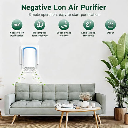 Plug In Air Ionizer Purifier for Home (4 Pack), Negative Ion Generator, Quiet Air Freshener for Bedroom, Office, Kitchen, Portable Air Filter, Mini Air Cleaner