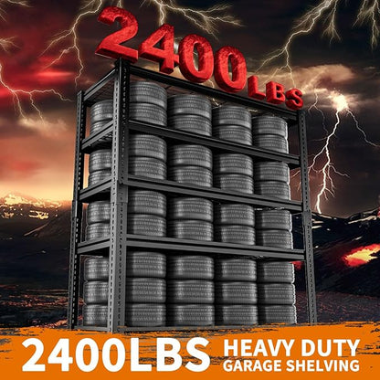 Storage Shelves Heavy Duty, 4 PCS 36"L x 16"W x 72"H Garage Wire Shelving Unit Loads 2400LBS, 5-tier Adjustable Metal Industrial Utility Shelf Rack for Kitchen, Laundry, Pantry, Warehouse, Basement