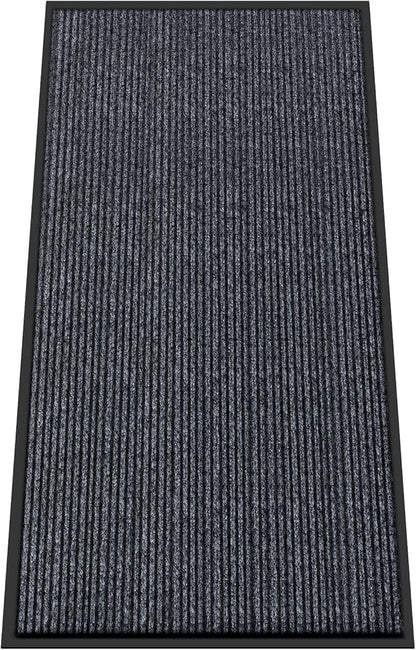 Kuyal Front Door Mat, 4'x8' Indoor Outdoor Entrance Mat, Commercial Floor Mats Inside Outside Entrance, Heavy Duty Durable Welcome Mats, Rubber Backing Non Slip Outdoor Mats for Entryway,Dark Gray