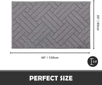 Door Mat Indoor Doormat, Entryway Rug Door Mats Non-Slip Rubber Backing,Heavy Duty Low-Profile Entrance Rugs, Absorbent Resist Dirt Doormats Floor Door mat for Entryway,32"x48"Grey