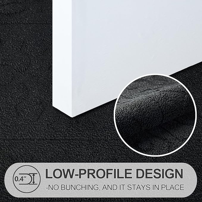 FONEYI Indoor Door Mat 32" x 48", Dirt Trapper Door Mats Non-Slip Entryway Rugs Washable, Absorbent Resist Dirt Welcome Mat, Low Profile Inside Floor Mats for Front Back Door and Entryway, Black