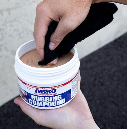 ABRO Superior Performance Automotive Rubbing Compound for Oxidized Finishes, Buff, Shine, Smooth, & Clean, Scratch Remover for Vehicles, Boats, & Bikes - 32 oz.