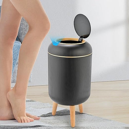 Pukomc Smart Sensor Wastebasket, Convenient and Hygienic Easy to Use, Technology Sensor Waterproof Wastebasket Plastic Trash can for Kitchen, Bathroom, Bedroom, Living Room, Office and Outdoor Black