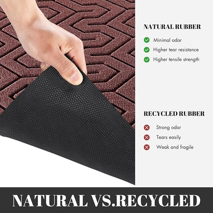 Yimobra Large Door Mat Outside Entrance 47x32, Waterproof Heavy Duty Outdoor Mats for Front Door, Non Slip Rubber Entry Mat for Garage Patio, Easy Clean, Red