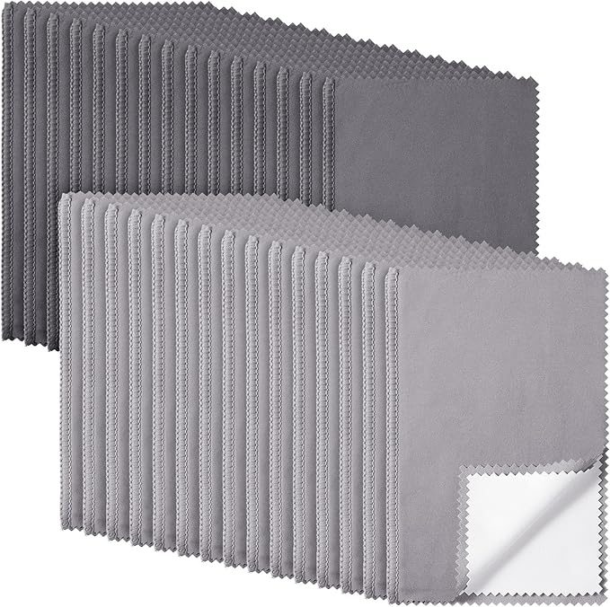 Breling 30 Pcs Silver Jewelry Polishing Cloths 6 x 8 inches Jewelry Cleaning Cloth Sterling Polish Cloths for Jewelry