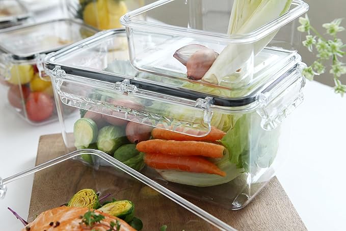 Airtight Food Storage Container With Lid (91.3oz) BPA-Free | Meal Prep | Microwave, Freezer and Dishwasher Safe | Leak-Proof | Kitchen Fridge Organizer Boxes | Fresher Food