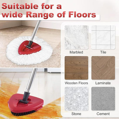 Mop Heads Replacement for Ocedar, Mop Replace Head for Ocedar EasyWring 1 Tank, Microfiber Spin Mop Refills, Include 3 Spin Mop Replacement Head Deep Cleaning Machine Washable with 2 Scrubber Mop Head