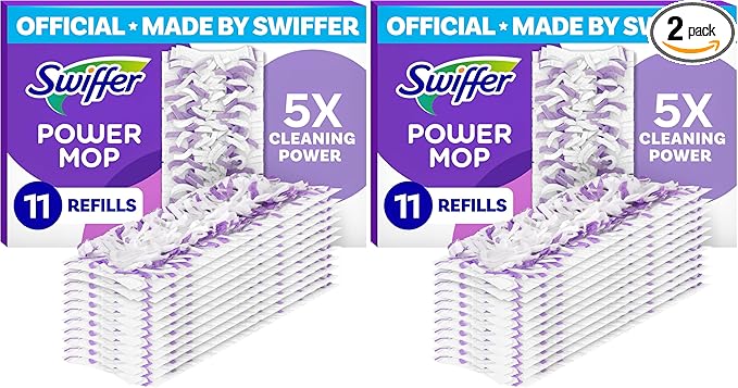 Swiffer PowerMop Multi-Surface Mopping Pad Refills, Made by Swiffer, for Floor Cleaning, 11 Count (Pack of 2)