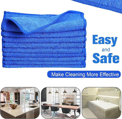 Tanlade Microfiber Cleaning Cloth 6"x6" Cleaning Rags Reasonable Kitchen Towels Microfiber Towels Cars Wash Dry Erase Cloth (Blue,50 Pcs)